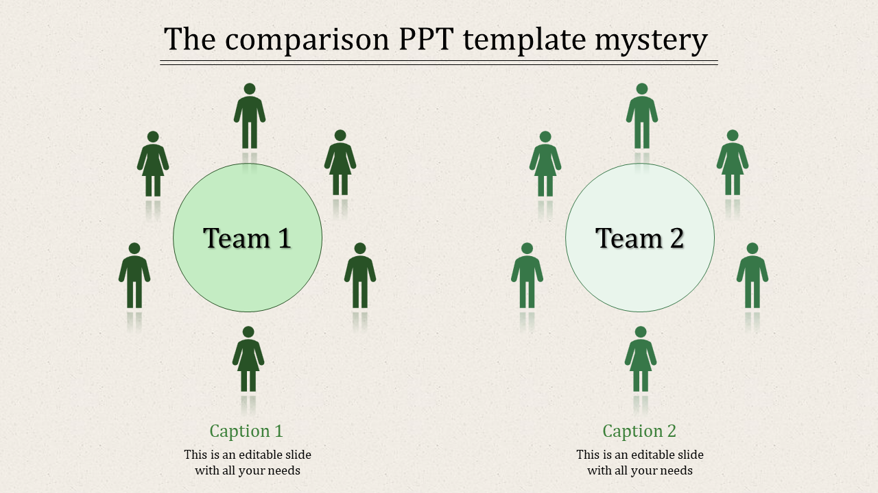 Effective Comparison PPT Template In Circle Model 